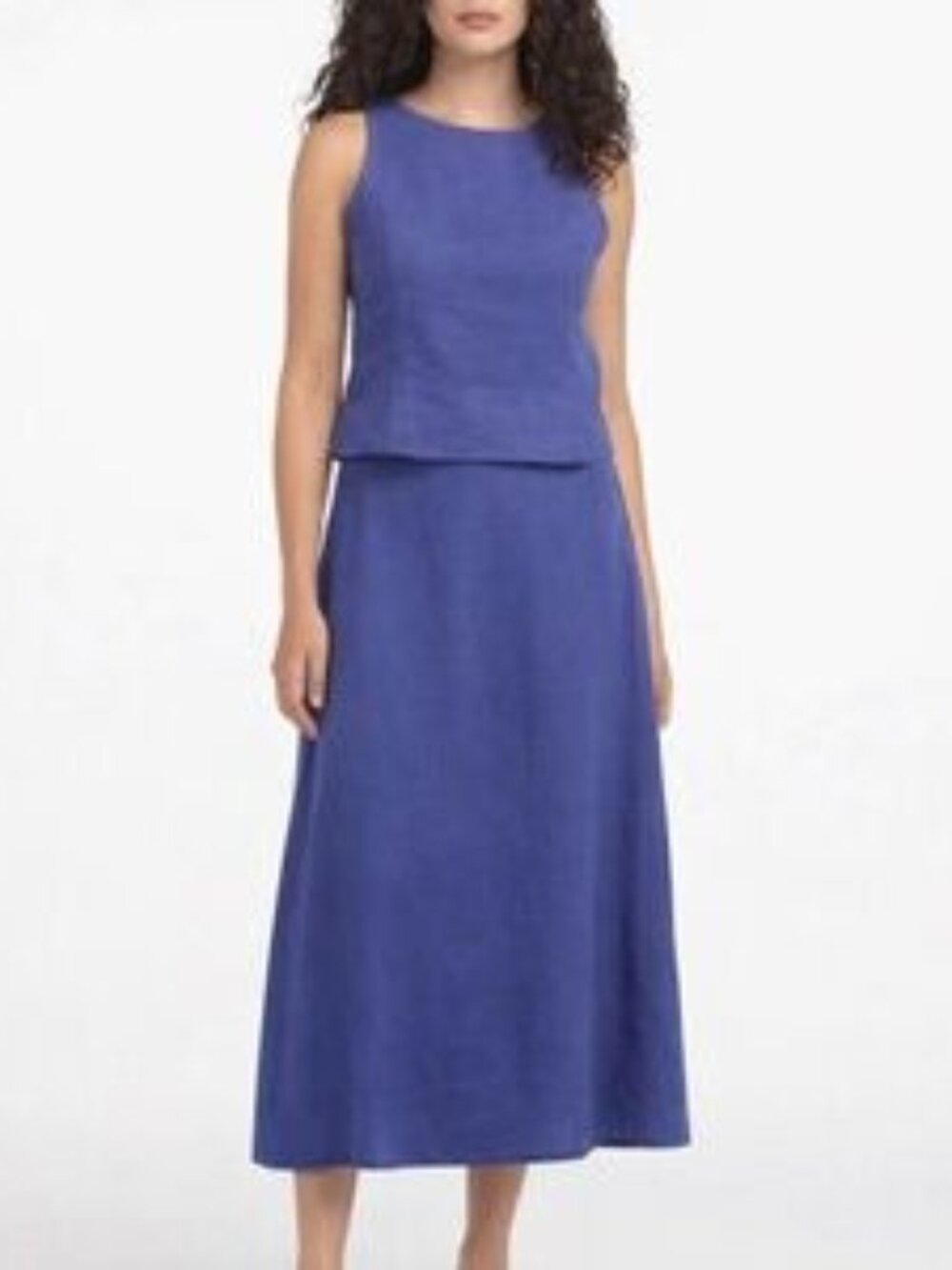 Rachel Zoe 100% Linen Skirt Set XL Blue Matching Set - Read